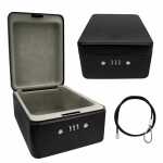 Idena Sicherheitsbox aus Metall mit Zahlenschloss schwarz...