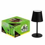 Idena LED-Tischleuchte Akku schwarz 38cm dimmbar Innen...