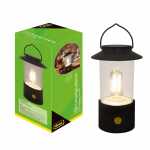 Idena LED-Campinglaterne Batterie schwarz 19cm