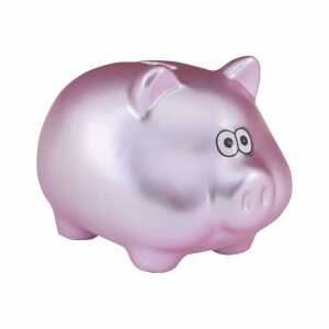 Idena Spardose Schwein pink metallic 7x7x8cm
