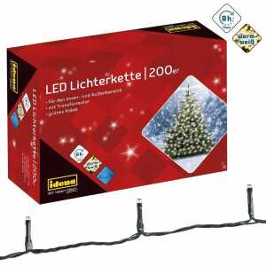 Idena Lichterkette 200 LED warmweiß 27,9m