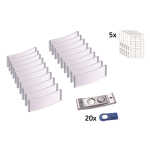 Namensschild, 68 x 22 mm Magnethalterung matt edelstahl...