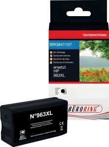 Tintenpatrone, ersetzt HP 963XL BK, 53ml, schwarz