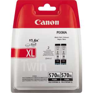 Tintenpatrone PGI-570XLPGBK, Doppelpack, Canon Drucker, 22 ml, schwarz