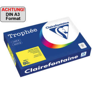 Kopierpapier Trophee, DIN A3, 80g/qm, 500 Blatt, kanariengelb
