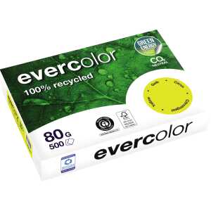 Kopierpapier, DIN A4, 80g/qm, 500 Blatt, Recycling, gelb