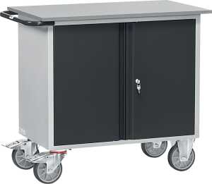 Werkstattwagen 2456, 1 zweitüriger Schrank, Stahlblech, anthrazitgrau