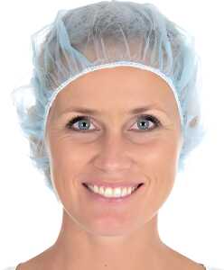 Baretthauben Bettina Light, PP, Ø 53cm, blau, 100 Stück
