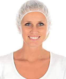 Baretthauben Bettina, PP, Ø 53cm, weiß, 100 Stück