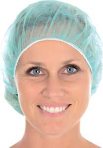 Baretthauben Bettina, PP, Ø 53cm, grün, 100 Stück