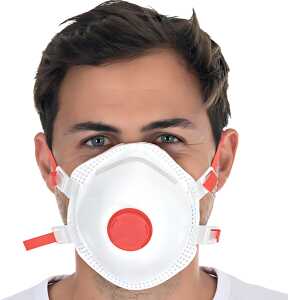 Atemschutzmasken FFP3 NR mit Ventil, Vlies, weiß Universalgröße 10 Stk