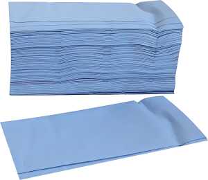 Handtuchpapier, 25 x 23 cm, V-Falz/ZZ-Falz blau, 15 Pack à 210 Blatt