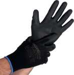 Feinstrickhandschuhe Black Ace, PU-, schwarz, Gr. 11/XXL,...