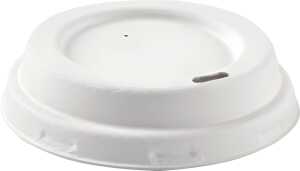 Bio Deckel für Trinkbecher , Zuckerrohr, Ø 90 mm, weiß, 50 Stück