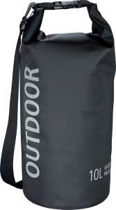 Outdoortasche, 10 Liter, wasserdicht, schwarz