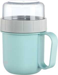 Müslibecher To Go, 2 Fächer, 200 ml, 500 ml, pastellblau/grau