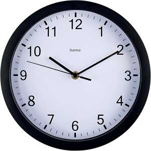 Wanduhr Elba, Ø 25 cm, analoge Zeitanzeige, schwarz