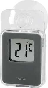 Fensterthermometer, digital, grau