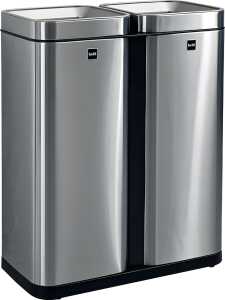 Abfallbehälter the twin bin, 2 x 30 Liter, silber