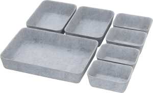 Schubladen-Organizer the organizer 7-teilig, Polyester-Filz, hellgrau