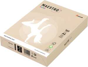 Kopierpapier Maestro Color DIN A4, 160 g/qm, creme, 250 Blatt
