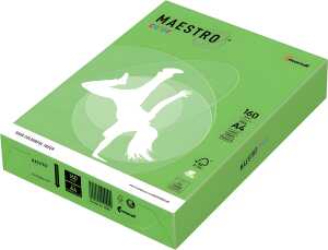 Kopierpapier Maestro Color DIN A4, 160 g/qm, mittelgrün, 500 Blatt