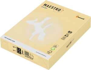 Kopierpapier Maestro Color DIN A3, 80 g/qm, gelb, 500 Blatt