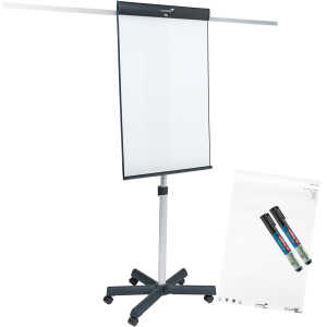 Flipchart pro tripod, Whiteboard-Oberfläche lackierter Stahl, Sternfuß