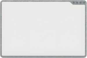 Playboard Whiteboard 75 x 50 cm, e3-emaillierter Stahl, grauer Rahmen