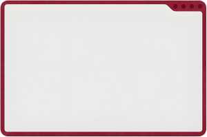 Playboard Whiteboard 75 x 50 cm, e3-emaillierter Stahl, roter Rahmen