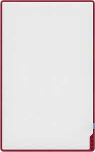 Playboard Whiteboard 75 x 118 cm, e3-emaillierter Stahl, roter Rahmen