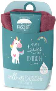 Geschenkset Duschgel 200ml+Handtuch Motiv Einhorn