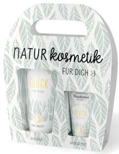 Naturkosmetikset Handcreme 30 ml + Duschgel 200 ml mit Motiv Blatt