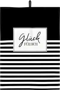 Geschirrtuch 50x70cm 100 % Baumwolle 2 Aufhänger Motiv Glück für Dich