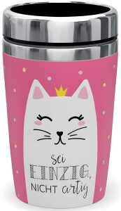 Thermobecher to go 240ml, Doppelwand-Edelstahleinsatz Motiv Katze
