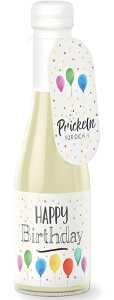feiner Perlwein 0,2L, Botschaft auf der Flasche, Motiv Happy Birthday