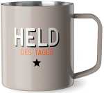 Thermobecher 250ml, Edelstahl, Motiv Held des Tages