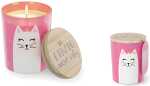 Duftkerze im Glas mit Holzdeckel Motiv Katze