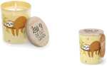 Duftkerze im Glas mit Holzdeckel Motiv Faultier