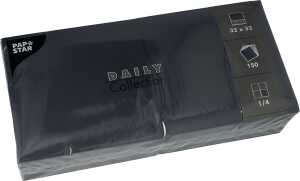 Servietten 32 x 32 cm, unifarben, 150 Stück, schwarz