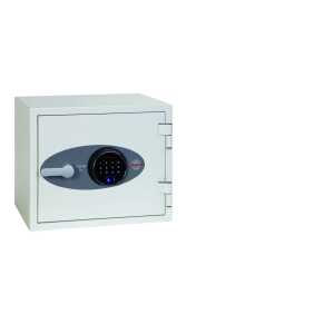 Feuerschutztresor Titan, Fingerabdruck-Schloss, Volumen 19 Liter, weiß