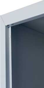 Schließfach-Spind, schmal, 4 Schließfächer, grau-grau