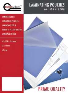Laminierfolien, 154 mm x 216 mm, DIN A5, Stärke 2 x 75 Micron glänzend