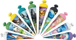 Schultüten, diverse Motive, 70 cm, 10 Stück