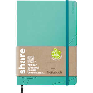 share Notizbuch A6 96 Blatt blanko 80 g/qm türkis
