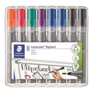 Lumocolor Flipchart marker, Rundspitze 2 mm 8er Etui