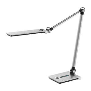 LED-Tischleuchte Wave, gebürstet silber, Standfuß,