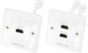 LogiLink Anschlussdose, 2 x HDMI, g eschirmt, weiß (11112394)