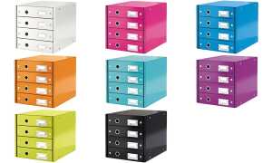 LEITZ Schubladenbox Click & Store W OW, 4 Schübe, pink (80604923)