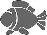 KREUL Feste Designschablone selbstklebend Fisch 7 x 10 cm